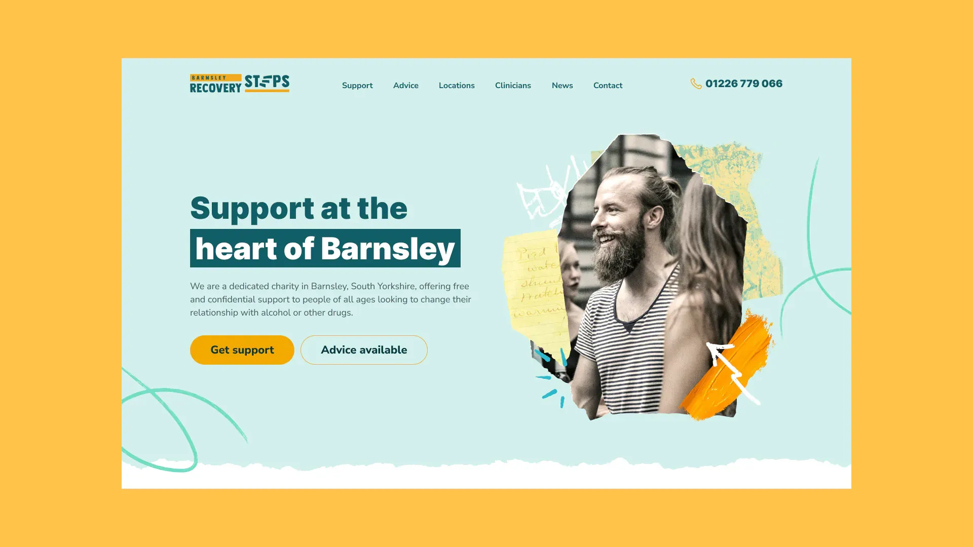 Barnsley Recovery Steps homepage design